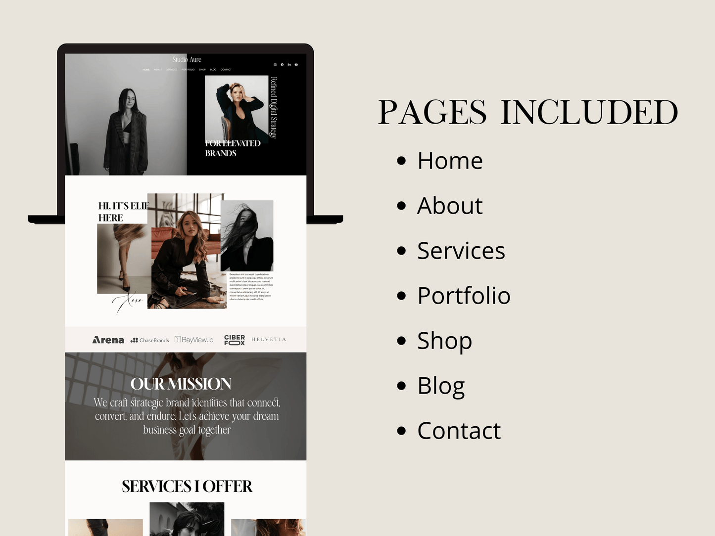 Studio Aure Wix Studio Website Template