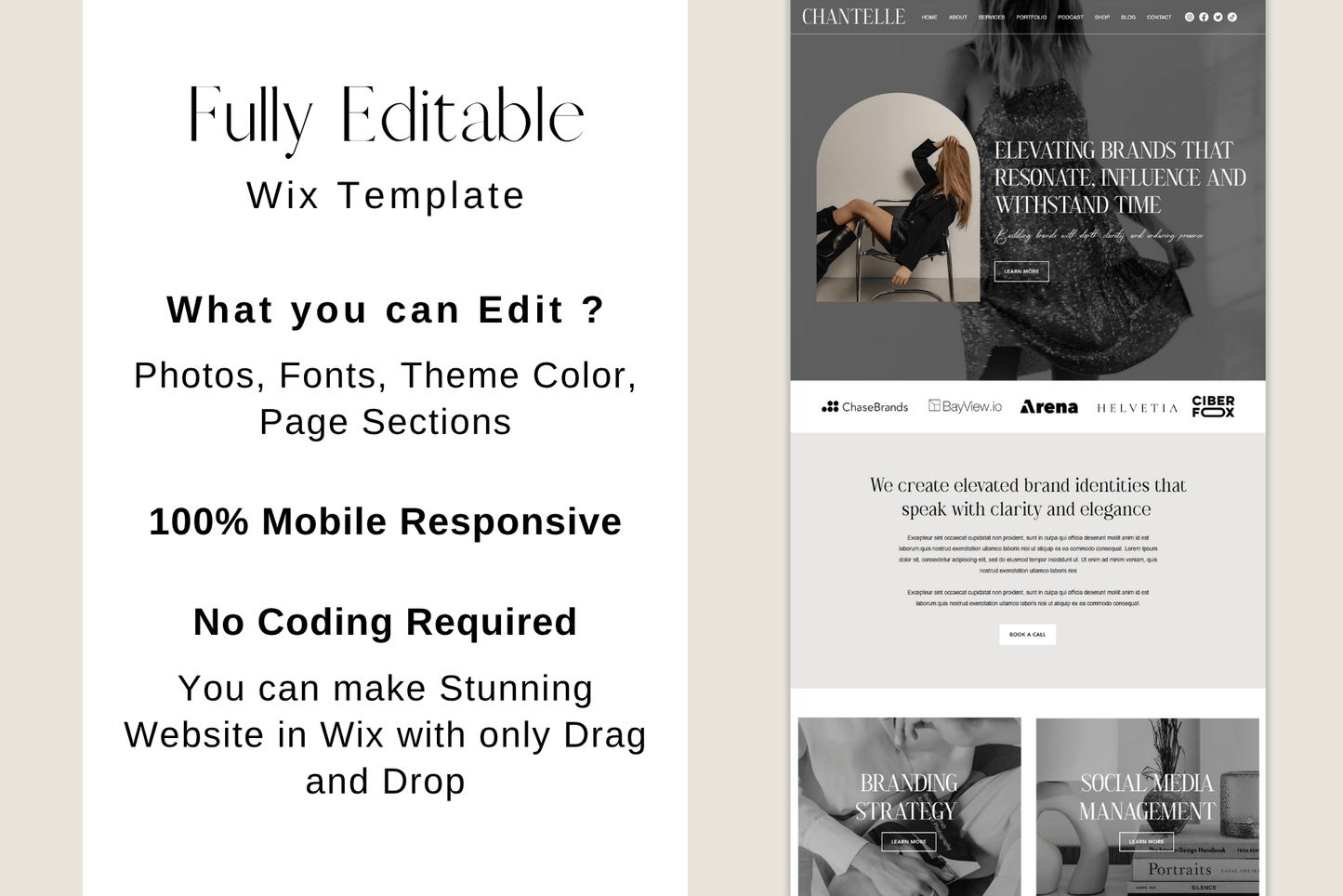 Chantelle Life Coach Wix Website Template