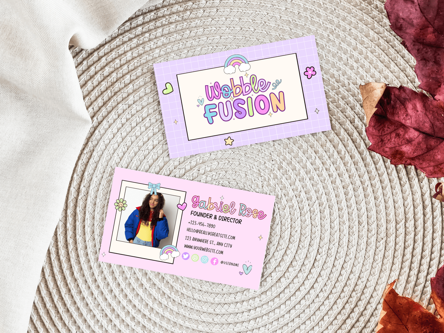 Wobble Fusion Business Card Template - Advertfox