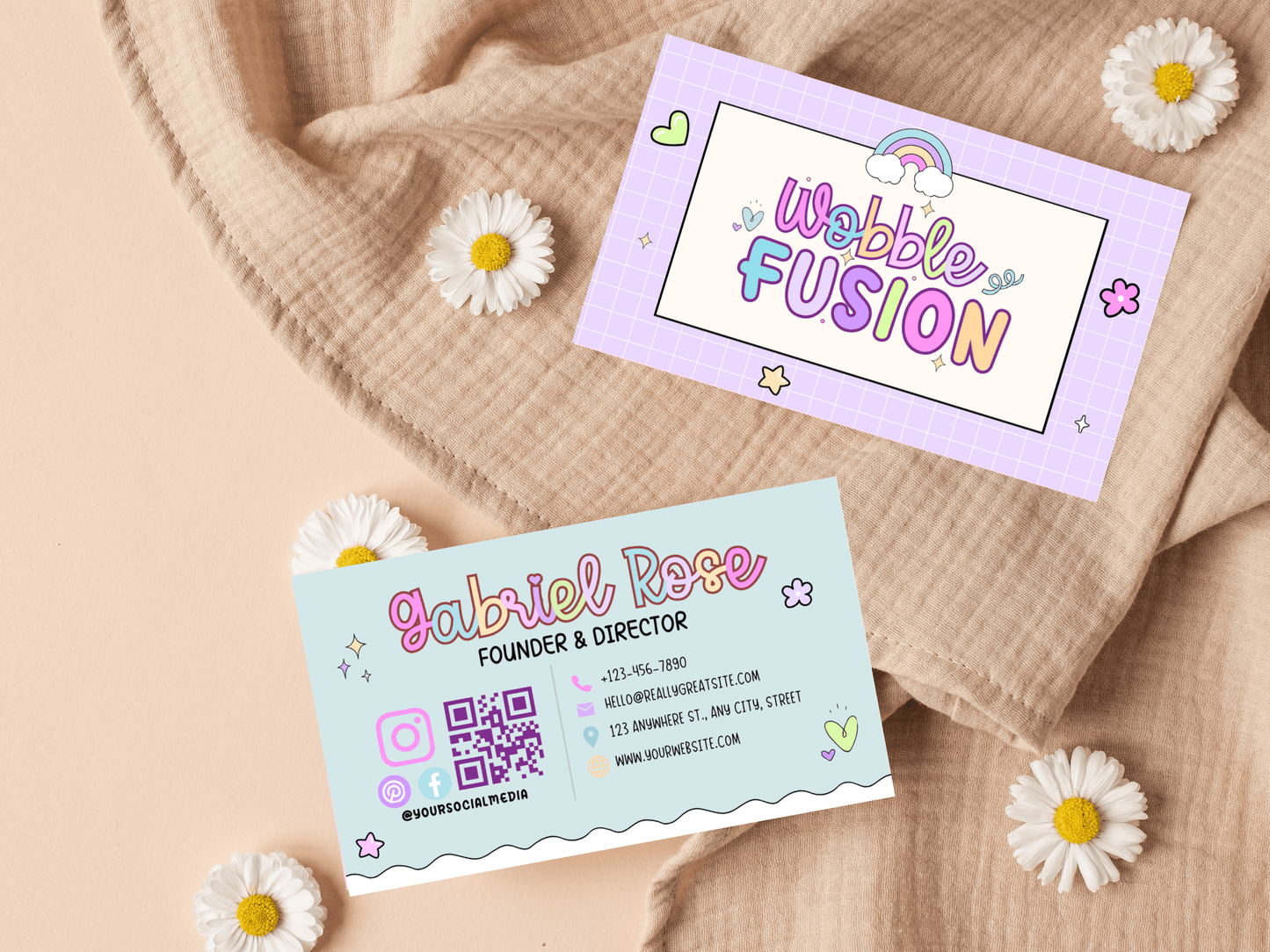 Wobble Fusion Business Card Template - Advertfox