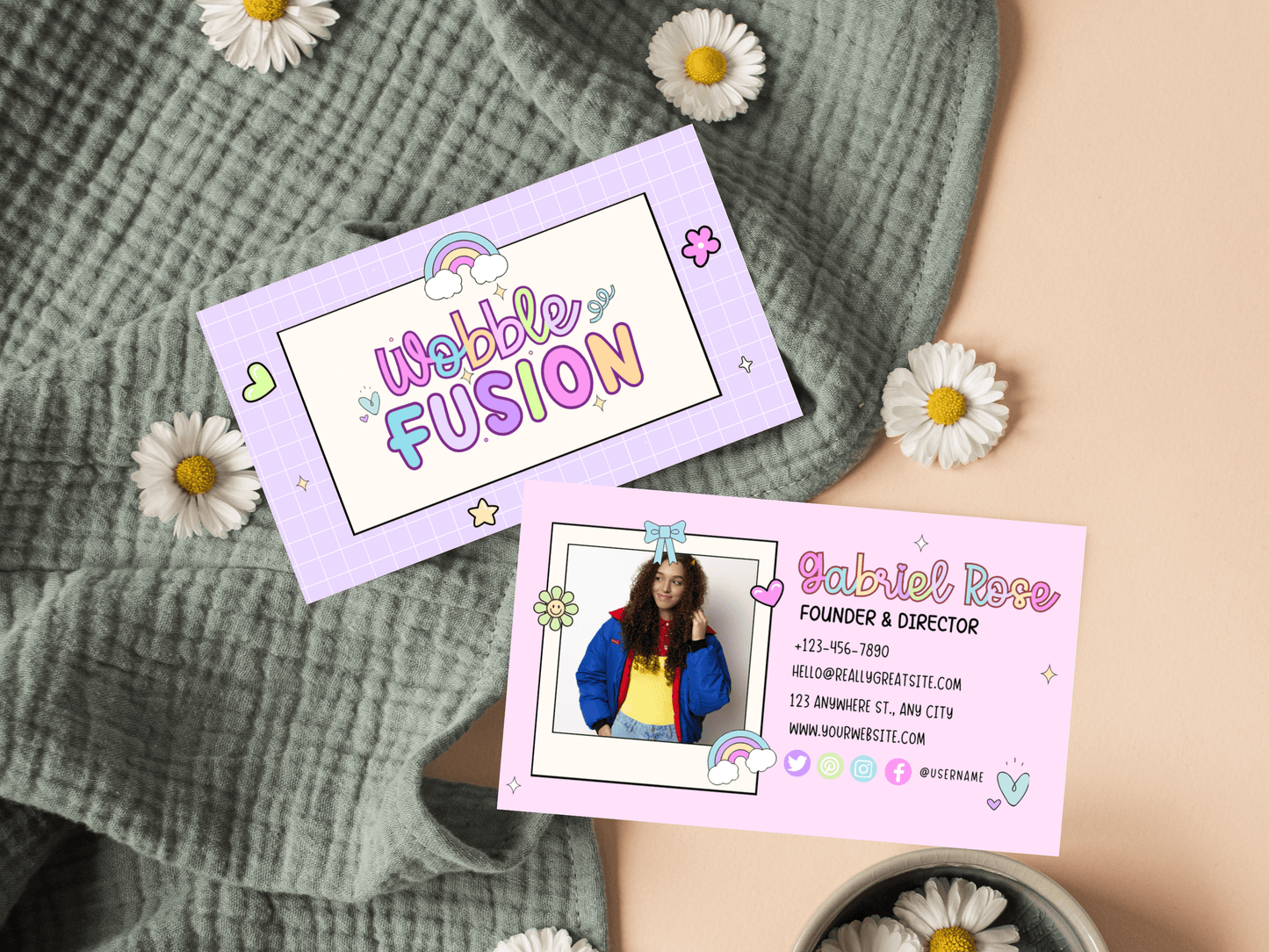 Wobble Fusion Business Card Template - Advertfox