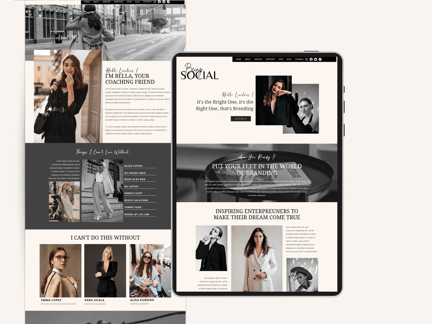 Elegant Wix Website Template for Social Media Manager - Advertfox
