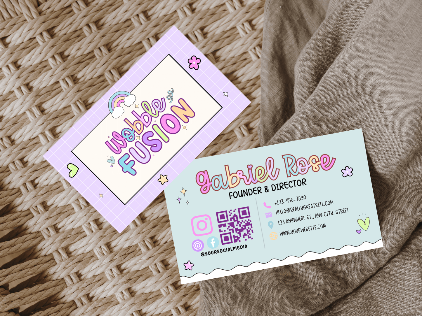 Wobble Fusion Business Card Template - Advertfox