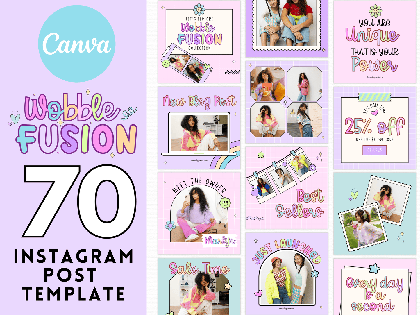 Wobble Fusion Instagram Template Bundle - Advertfox