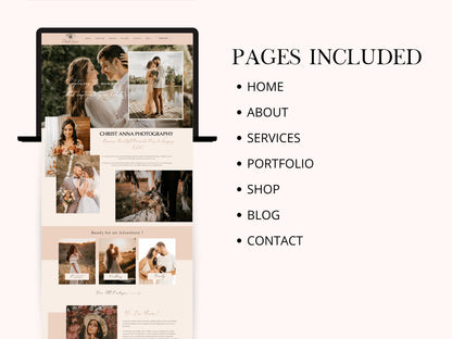 Boho Wix Website Template for Wedding Photographer