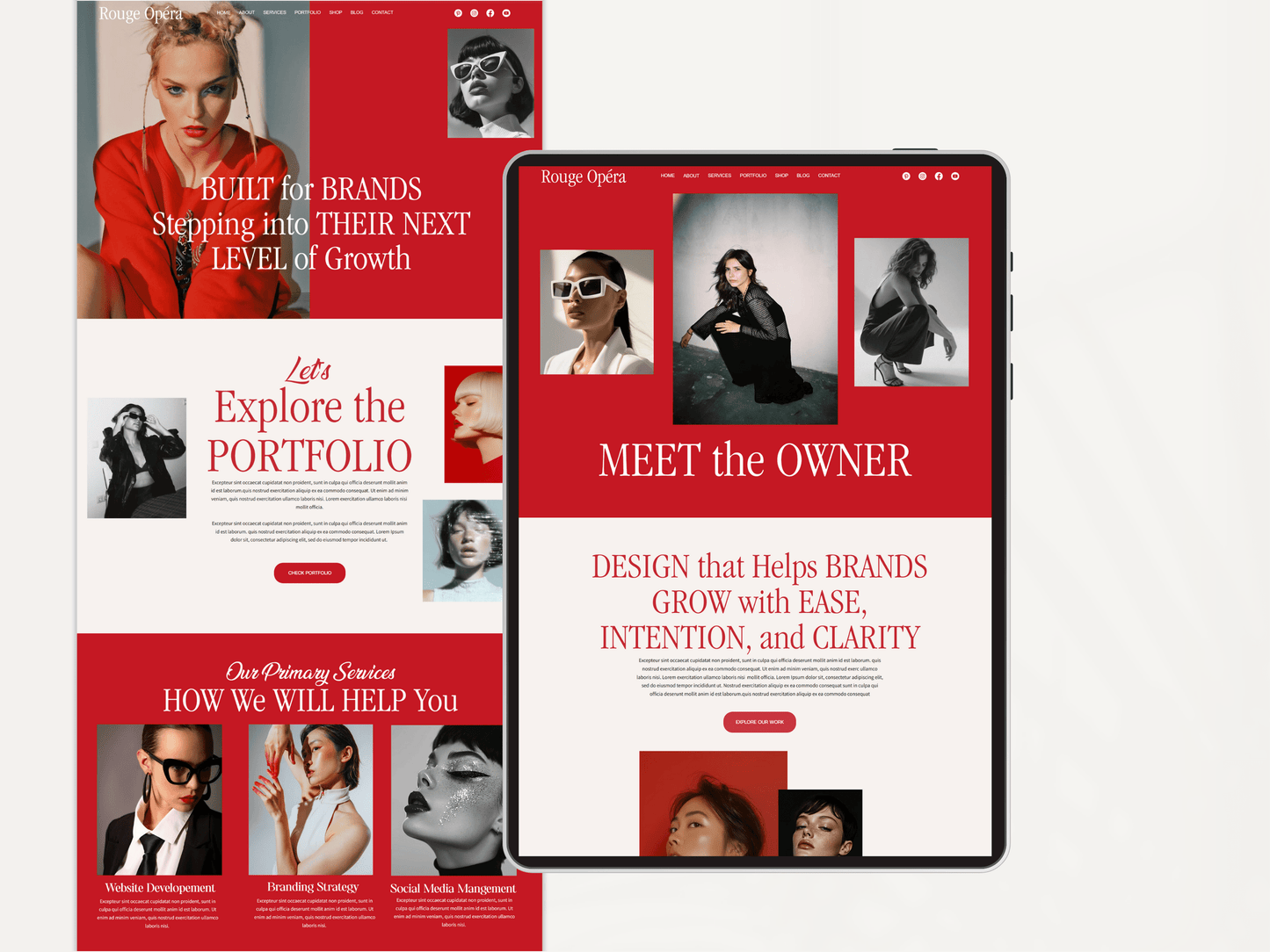Red Bold Wix Studio Website Template