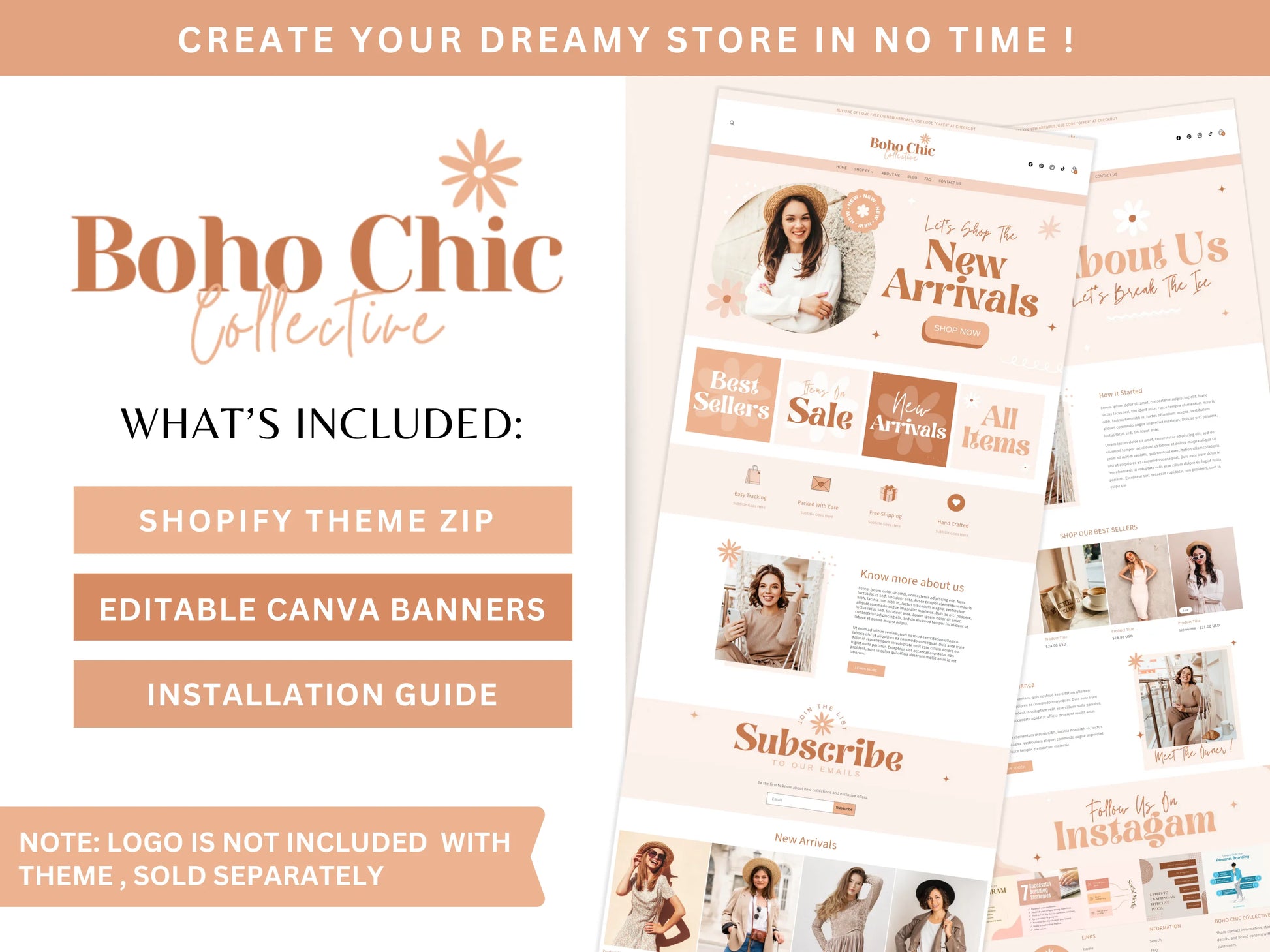 Boho Shopify Store Template - Advertfox
