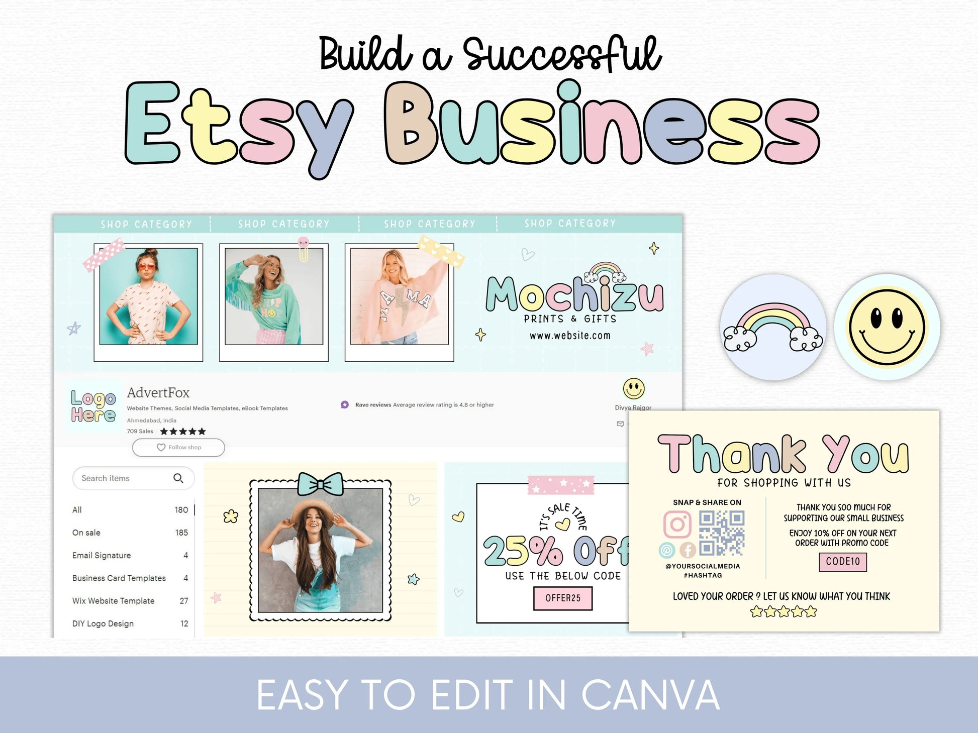 Pastel Etsy Shop Banner Template - Advertfox