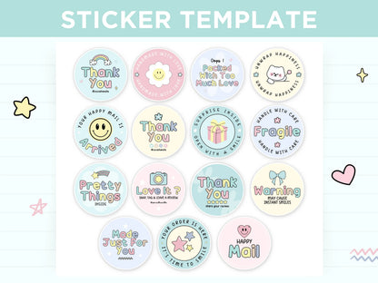 Pastel Packaging Sticker Template - Advertfox