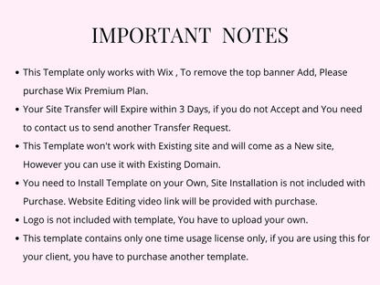 Pink Wix Website Template For Ecommerce Store