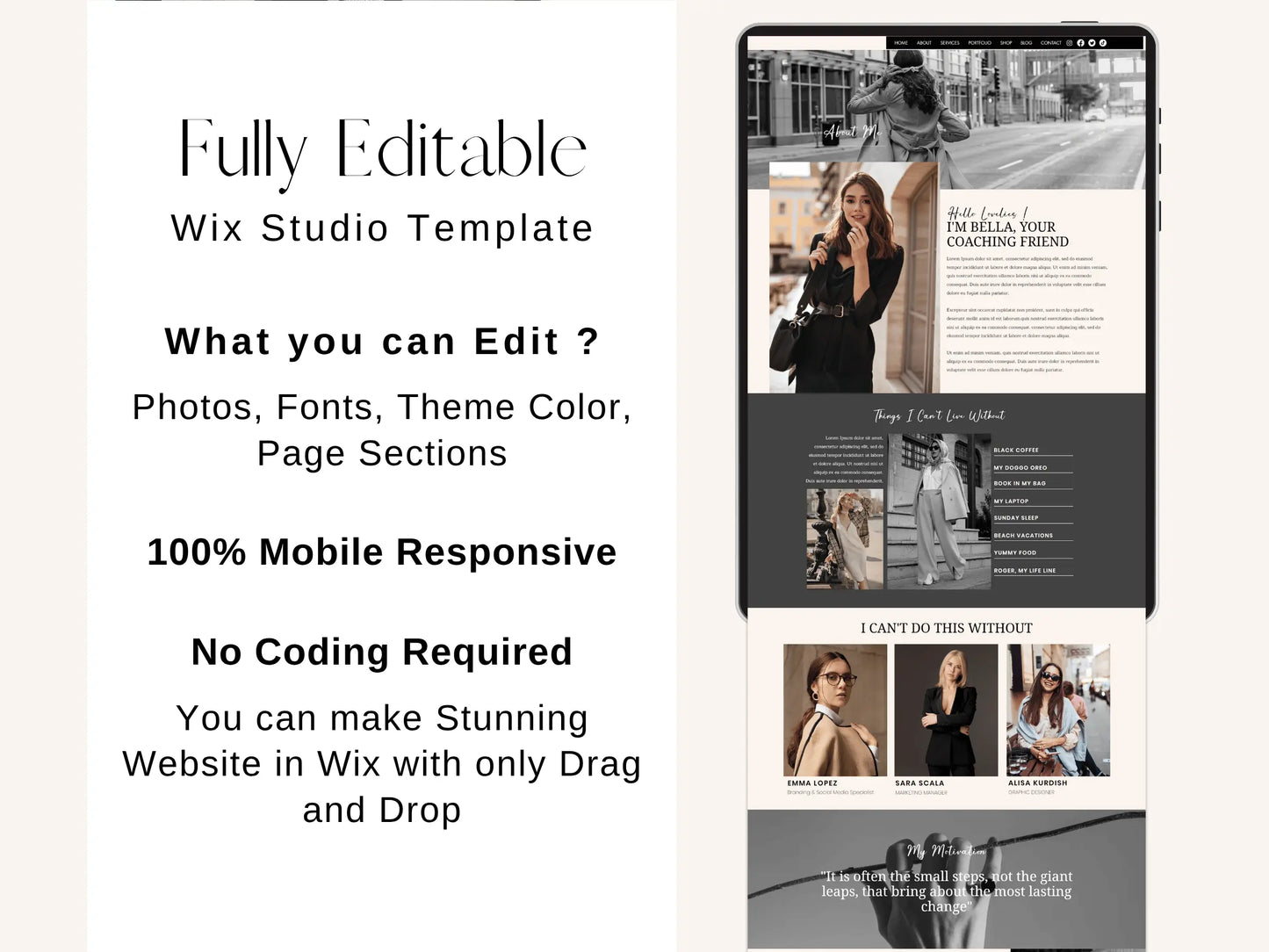 Elegant Wix Website Template for Social Media Manager - Advertfox