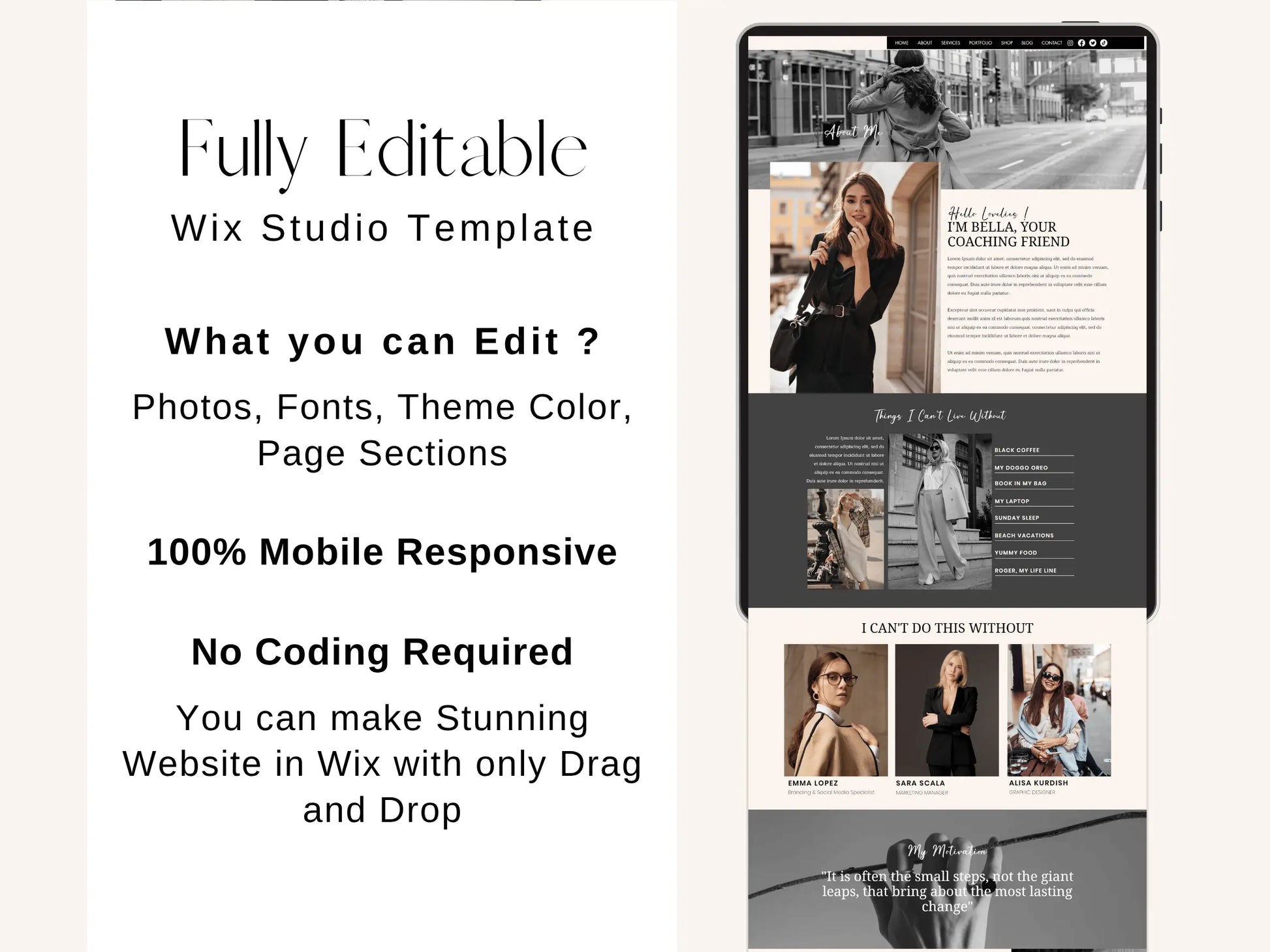 Elegant Wix Website Template for Social Media Manager - Advertfox