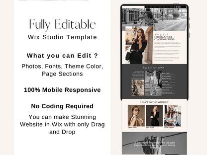 Elegant Wix Website Template for Social Media Manager - Advertfox
