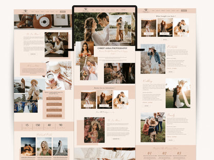 Boho Wix Website Template for Wedding Photographer