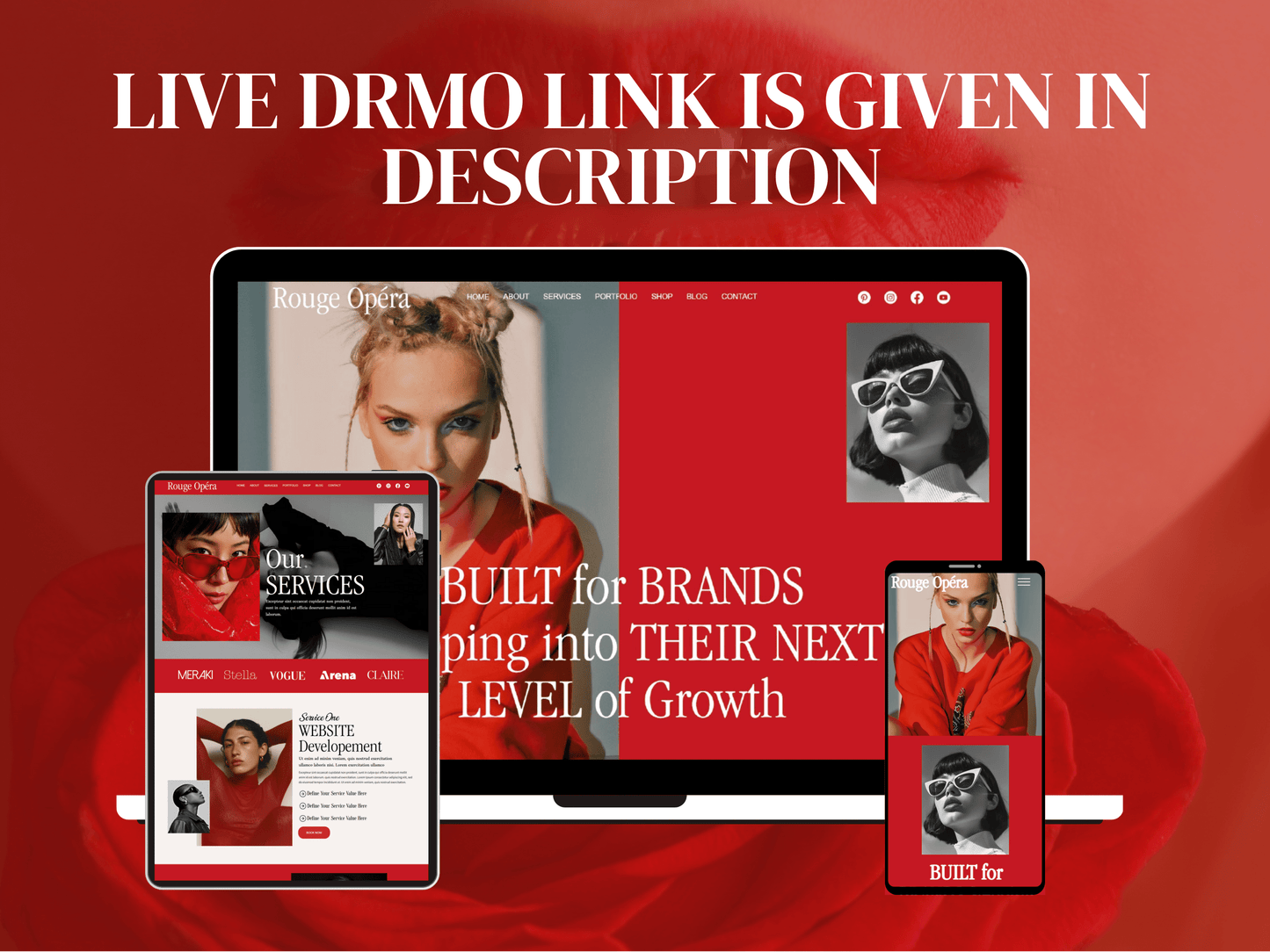 Red Bold Wix Studio Website Template