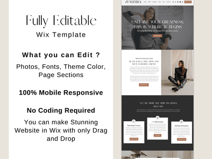 Zenithra Business Coaching Wix Website Template