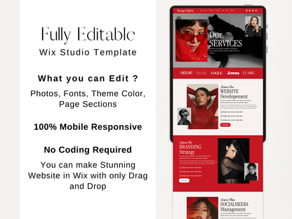 Red Bold Wix Studio Website Template
