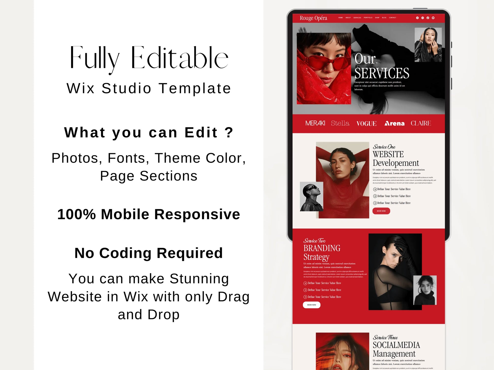 Bold Wix Studio Website Template for Social Media Manager - Advertfox
