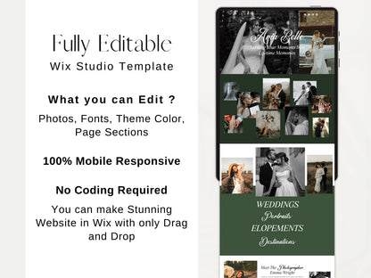 Wix Studio Website Template for Wedding Photographer - Advertfox