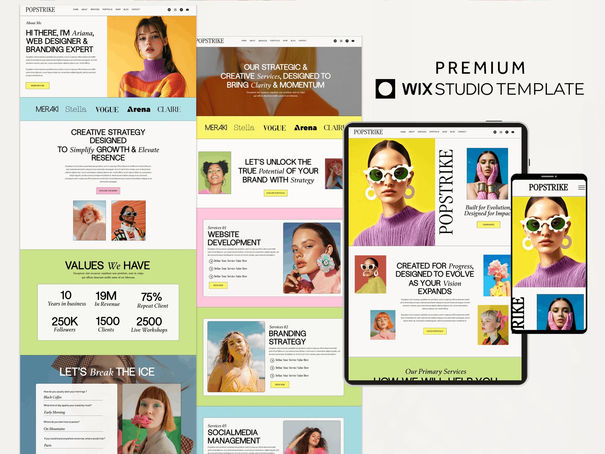 Modern Colorful Wix Studio Website Template for Creative Agency - Advertfox
