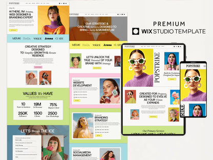 Modern Colorful Wix Studio Website Template for Creative Agency - Advertfox