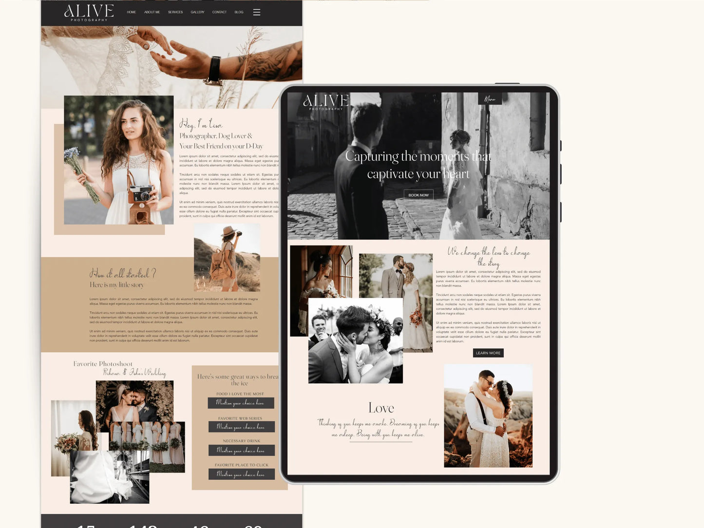 Elegant Wix Website for Wedding Photographer