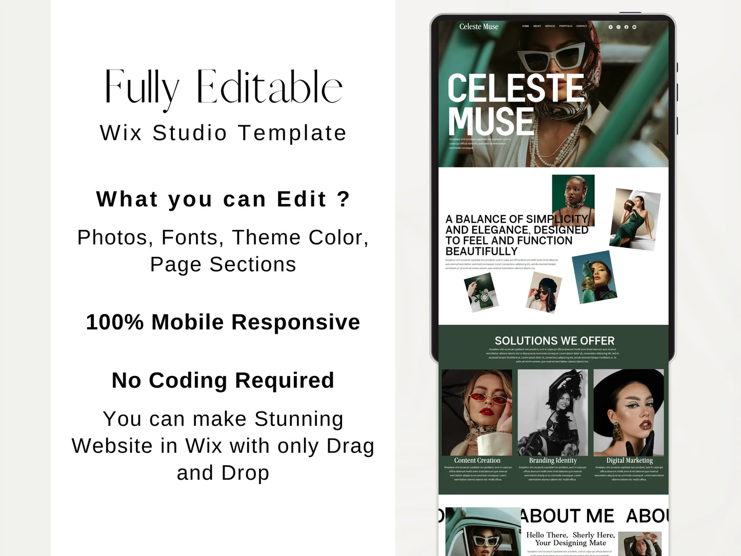 Bold One Page Wix Studio Website Template