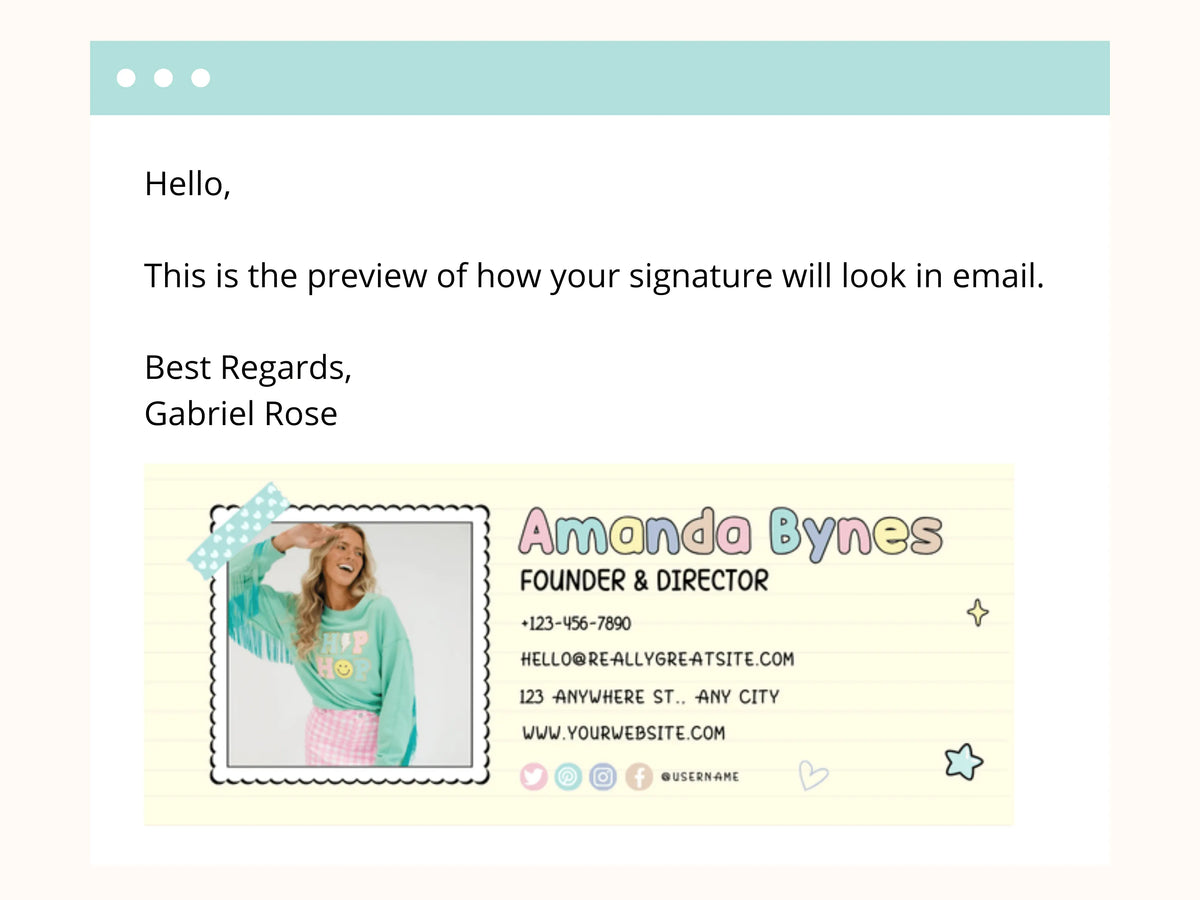 Pastel Email Signature Template - Advertfox