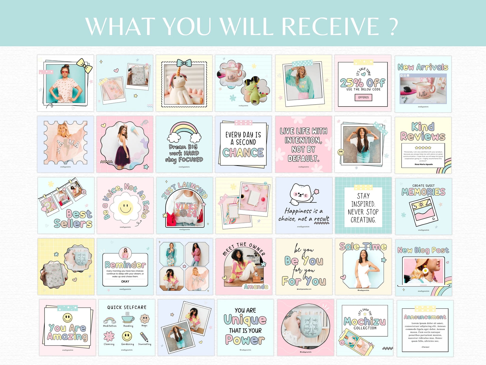 Pastel Instagram Template Bundle - Advertfox