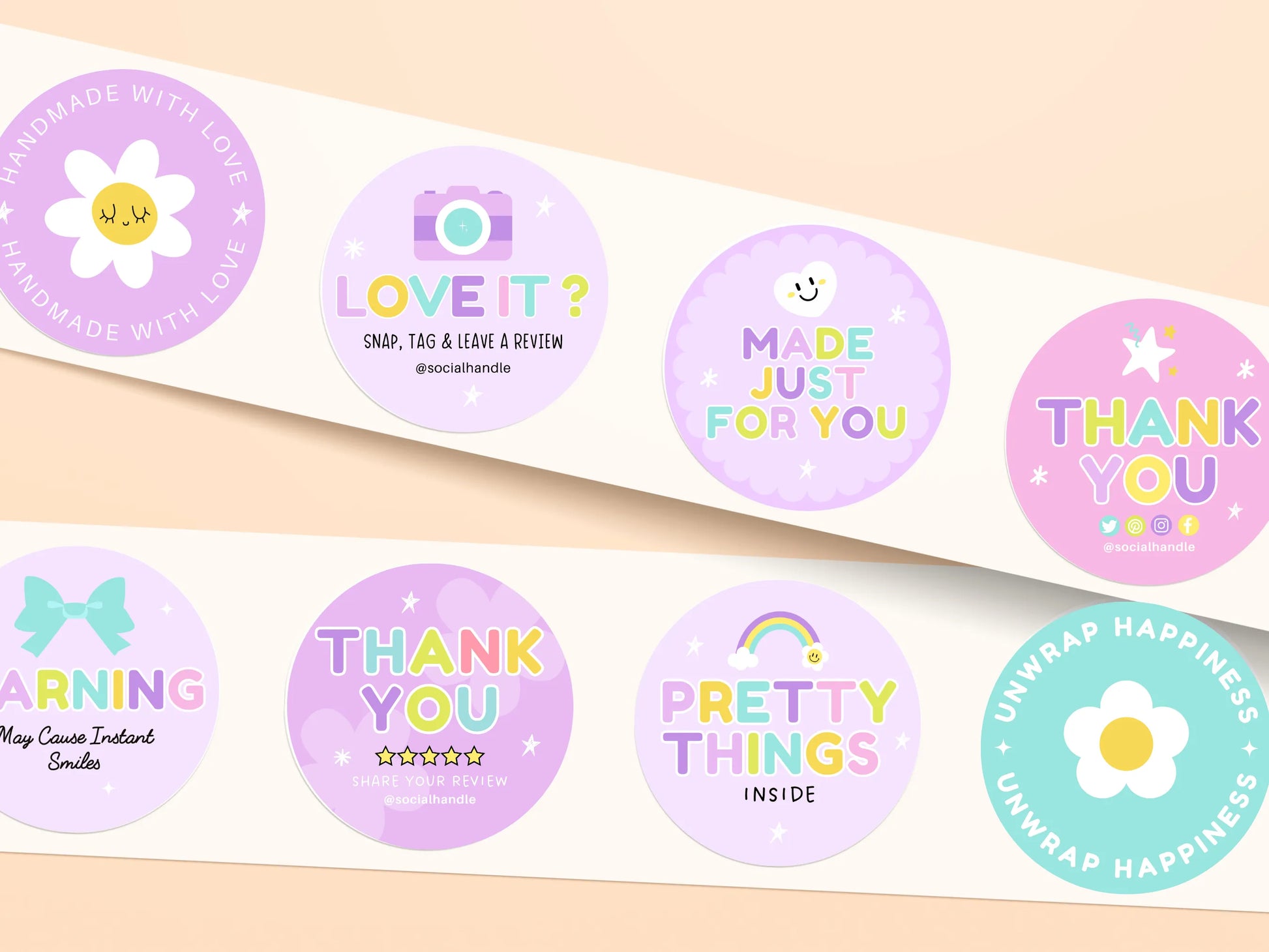 Purple Packaging Sticker Template - Advertfox