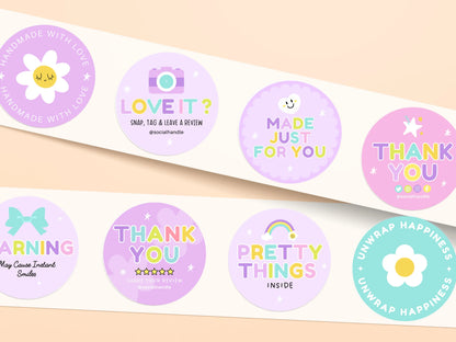 Purple Packaging Sticker Template - Advertfox