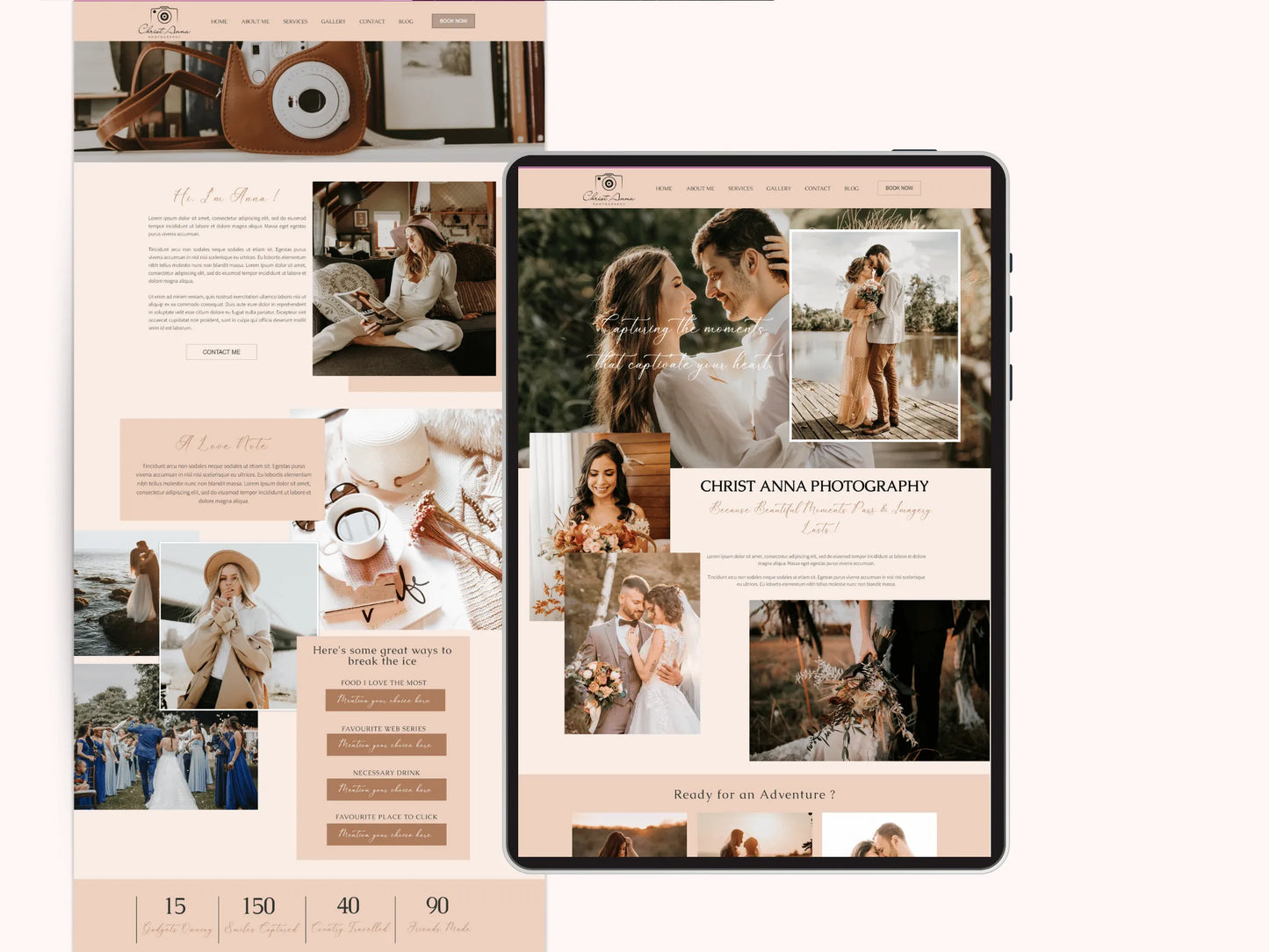 Boho Wix Website Template for Wedding Photographer