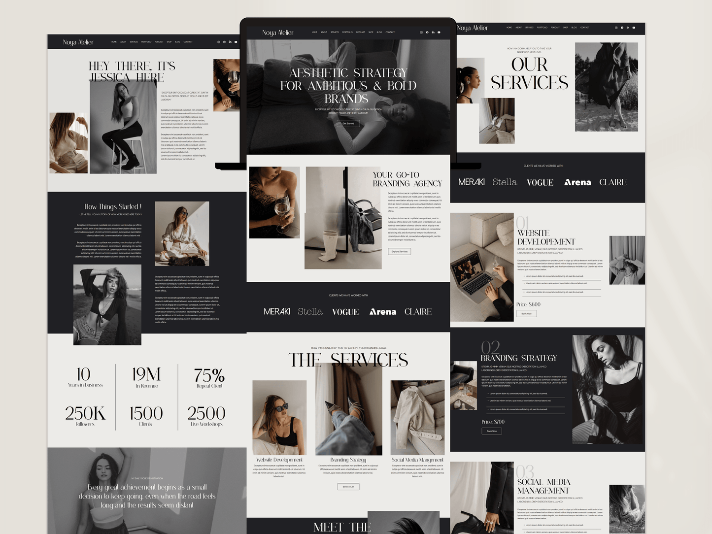 Noya Atelier Premium Wix Studio Website Template