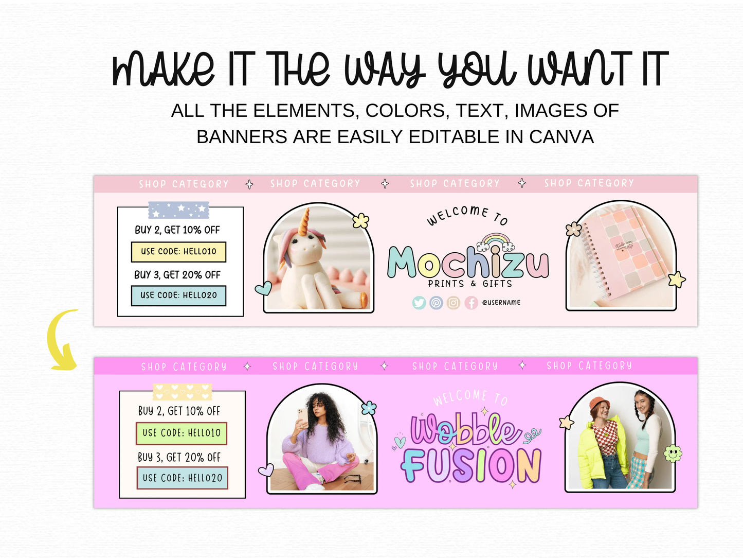 Pastel Etsy Shop Banner Template - Advertfox