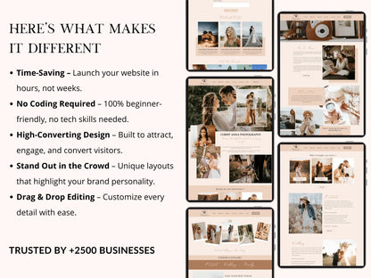Boho Wix Website Template for Wedding Photographer
