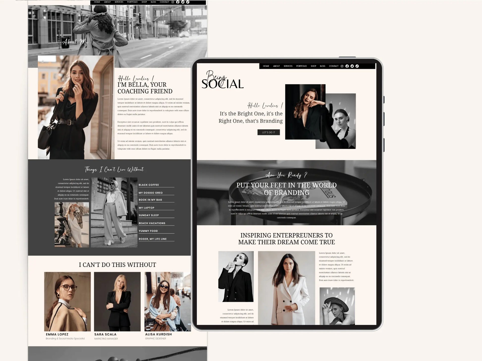 Elegant Wix Website Template for Social Media Manager - Advertfox