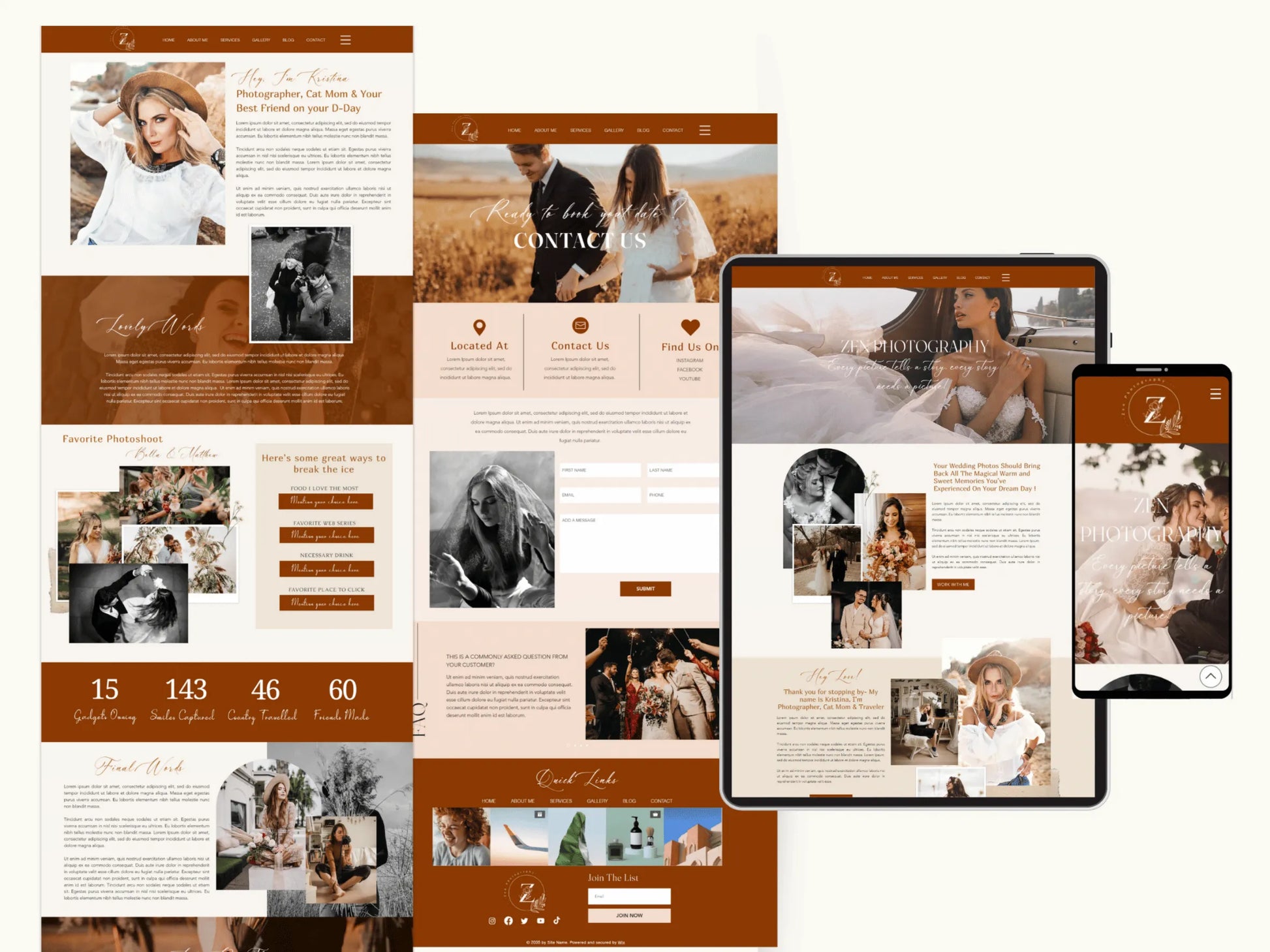 Boho Wix Website Template for Wedding Photographers - Advertfox