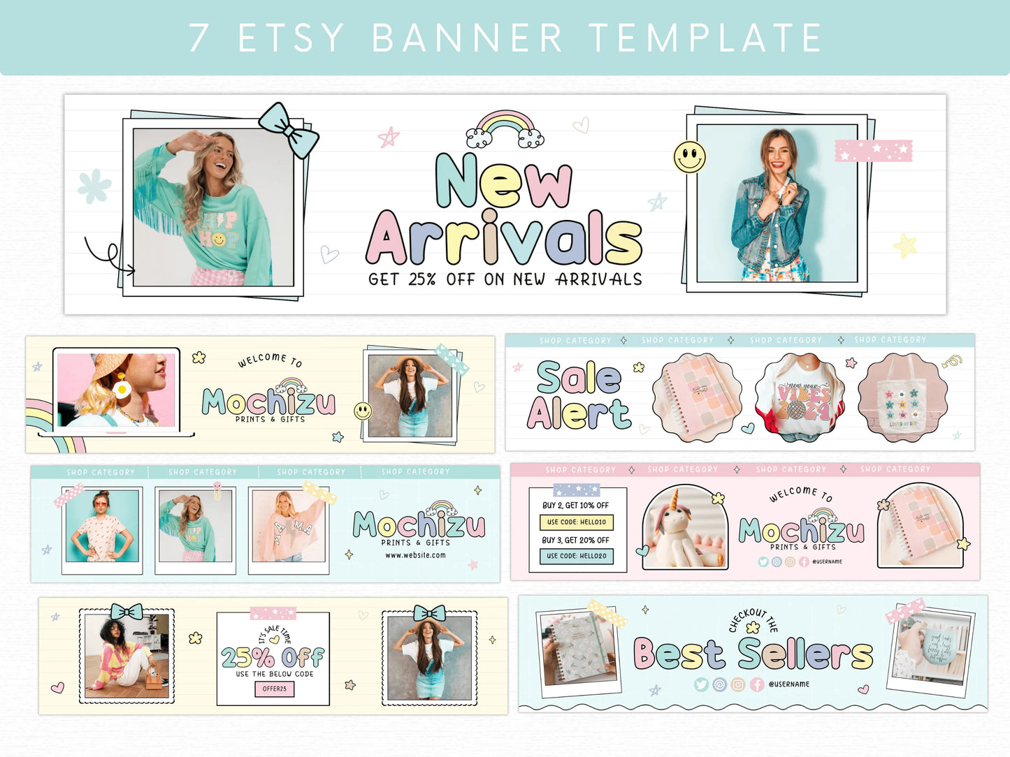 Pastel Etsy Shop Banner Template - Advertfox
