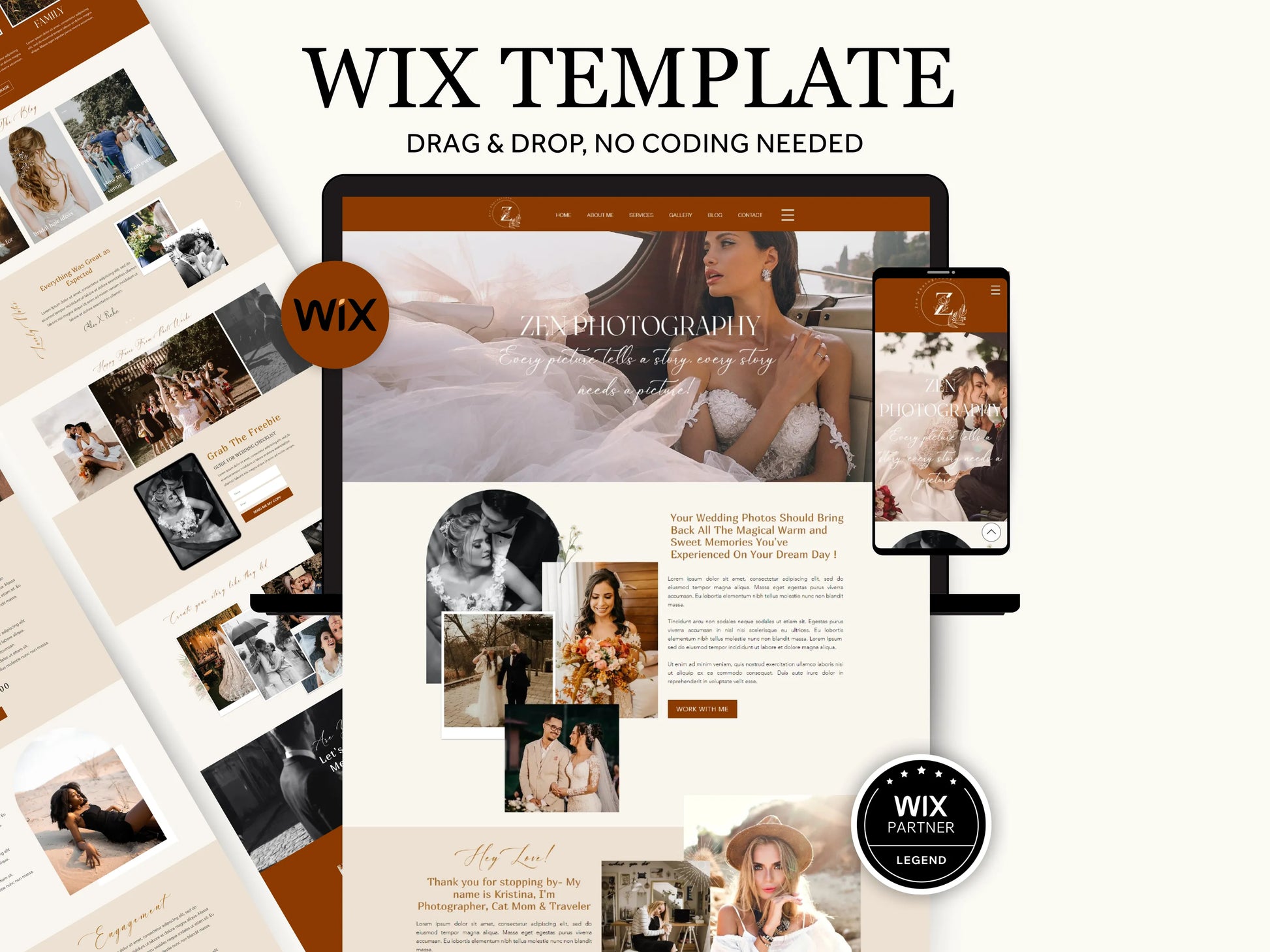 Boho Wix Website Template for Wedding Photographers - Advertfox