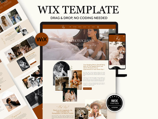 Boho Wix Website Template for Wedding Photographers - Advertfox