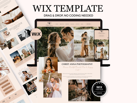 Boho Wix Website for Wedding Photographer - Advertfox