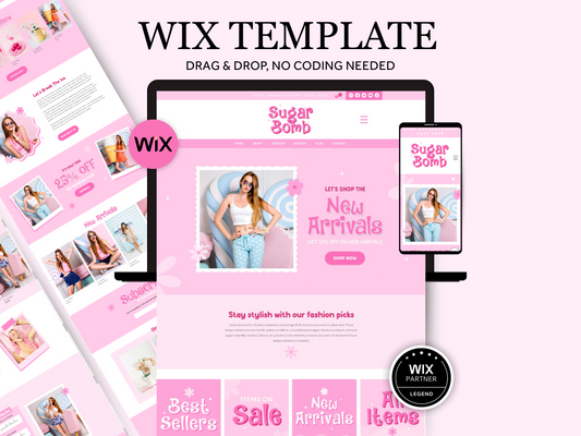 Pink Wix Website Template For Ecommerce Store