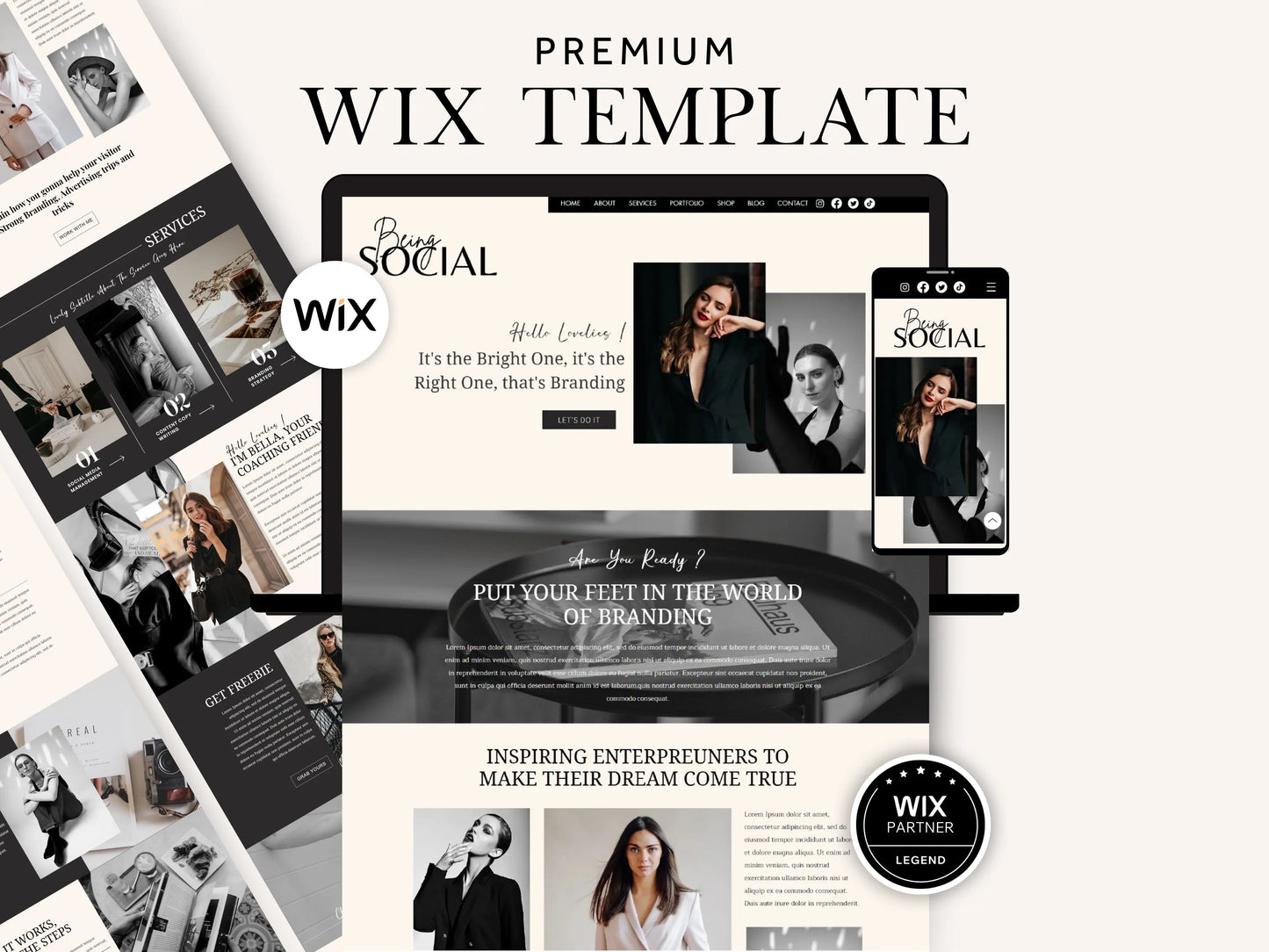 Elegant Wix Website Template for Social Media Manager - Advertfox