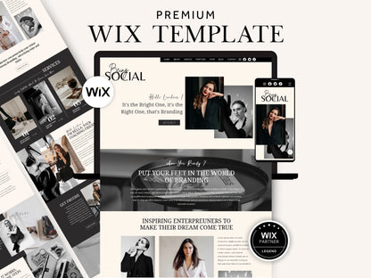 Elegant Wix Website Template for Social Media Manager - Advertfox