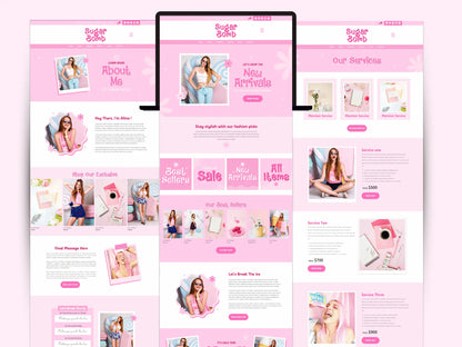 Pink Wix Website Template for Ecommerce Store - Advertfox