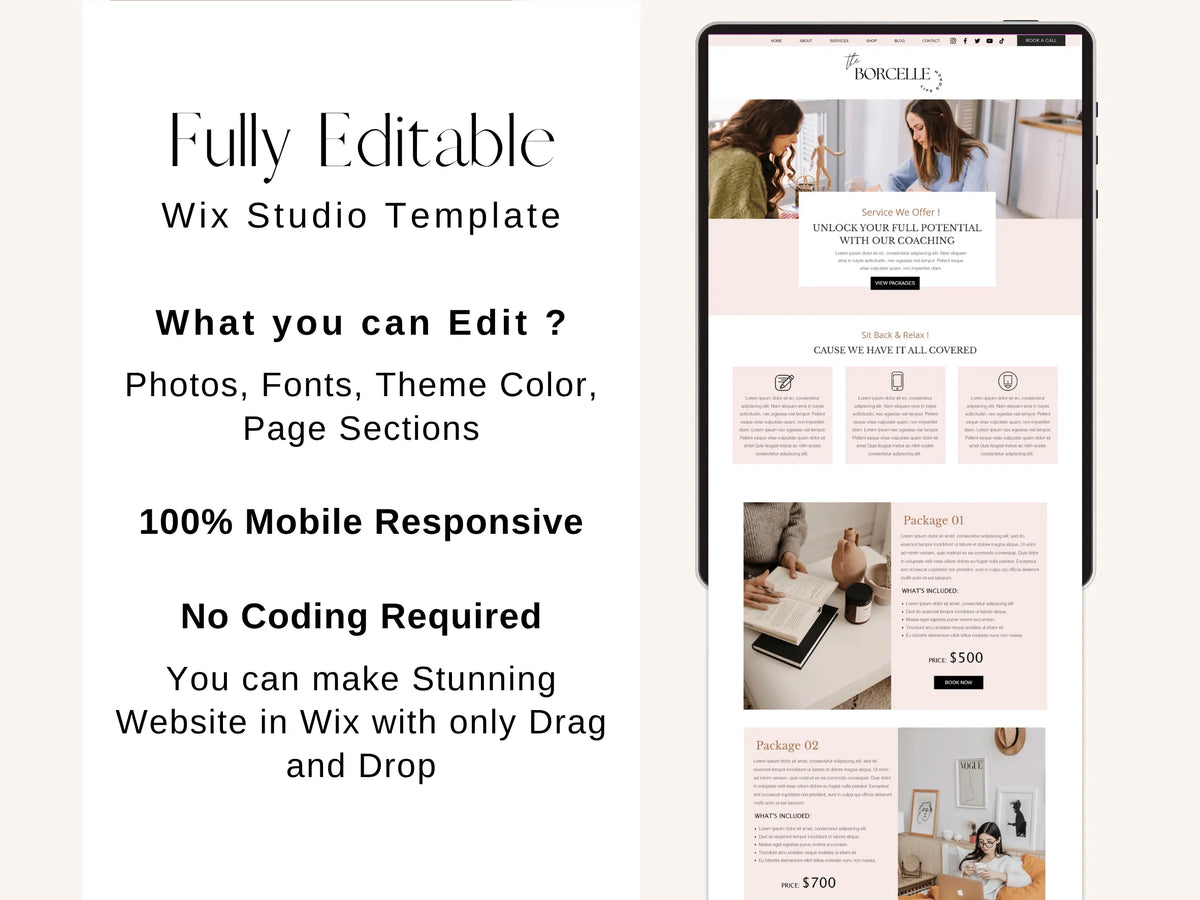 Wix Website Template for Coaches, Social Media Manager - Advertfox
