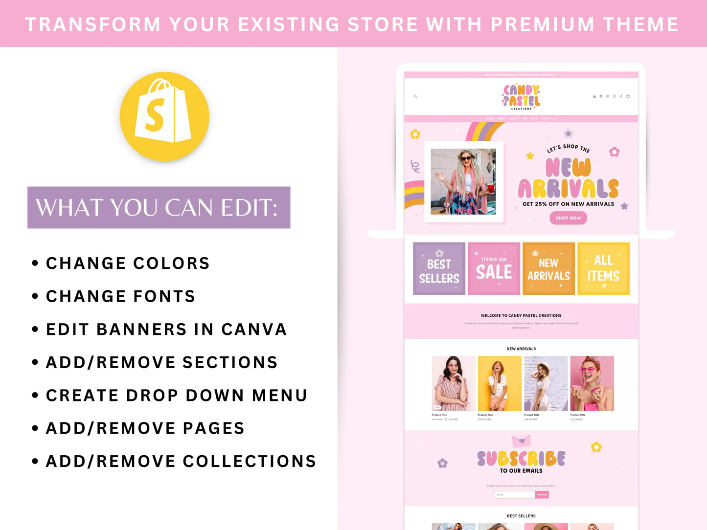 Pink Shopify Theme - Advertfox