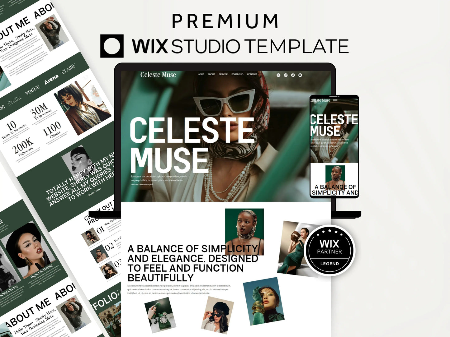Bold One Page Wix Studio Website Template