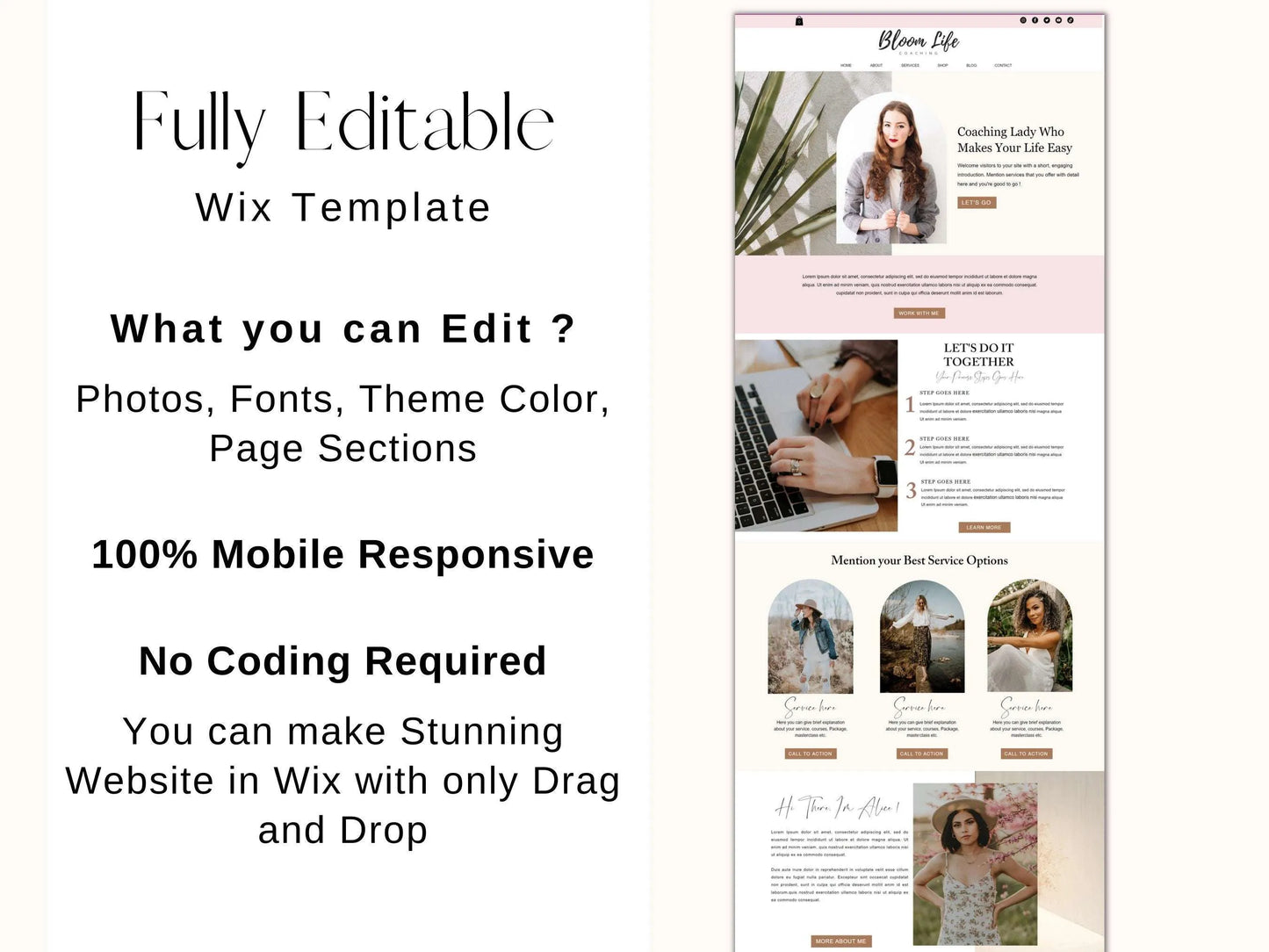 Wix Website Template for Life Coaches - Advertfox