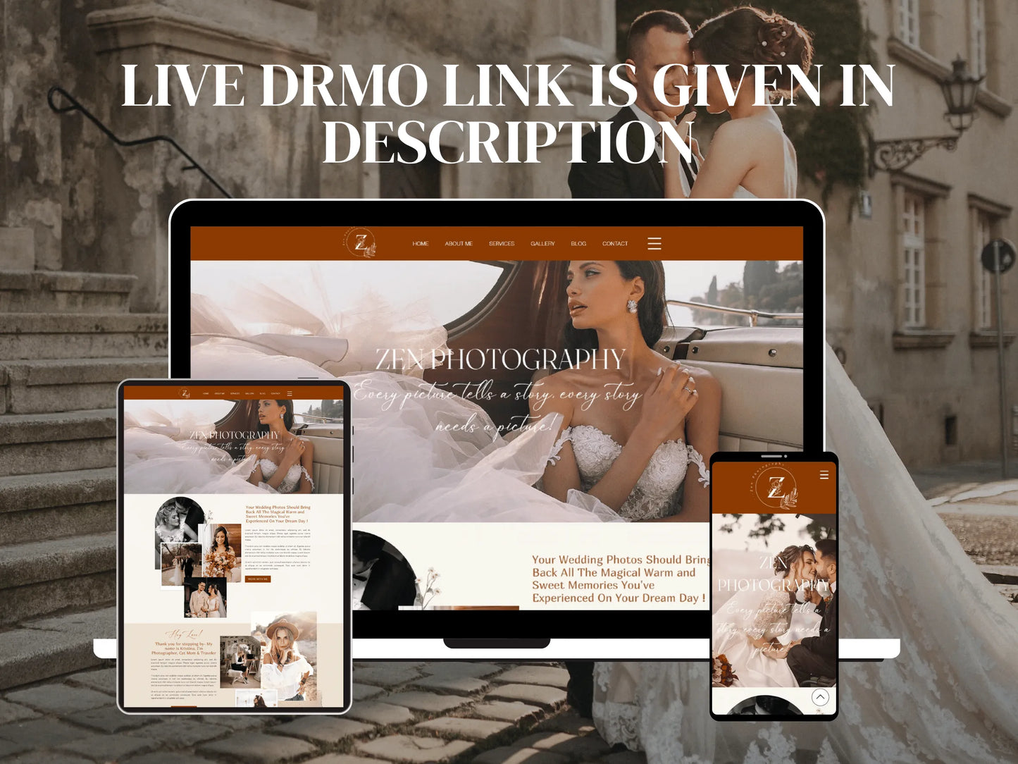 Boho Wix Website Template for Wedding Photographers - Advertfox